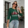 imageZeagoo Womens Casual 34 Sleeve TShirts Round Neck Cute Tunic Tops Basic Tees Blouses Business Work Tee TopGreen Christmassd484