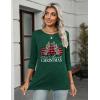 imageZeagoo Womens Casual 34 Sleeve TShirts Round Neck Cute Tunic Tops Basic Tees Blouses Business Work Tee TopGreen Christmassd484