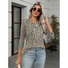 imageZeagoo Womens Casual 34 Sleeve TShirts Round Neck Cute Tunic Tops Basic Tees Blouses Business Work Tee TopLeopard Printan20