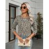 imageZeagoo Womens Casual 34 Sleeve TShirts Round Neck Cute Tunic Tops Basic Tees Blouses Business Work Tee TopLeopard Printan20