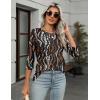 imageZeagoo Womens Casual 34 Sleeve TShirts Round Neck Cute Tunic Tops Basic Tees Blouses Business Work Tee TopLeopard Printan432