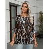 imageZeagoo Womens Casual 34 Sleeve TShirts Round Neck Cute Tunic Tops Basic Tees Blouses Business Work Tee TopLeopard Printan432