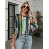 imageZeagoo Womens Casual 34 Sleeve TShirts Round Neck Cute Tunic Tops Basic Tees Blouses Business Work Tee TopMulticolorcx289