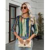 imageZeagoo Womens Casual 34 Sleeve TShirts Round Neck Cute Tunic Tops Basic Tees Blouses Business Work Tee TopMulticolorcx289