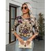imageZeagoo Womens Casual 34 Sleeve TShirts Round Neck Cute Tunic Tops Basic Tees Blouses Business Work Tee TopMulticolormz857