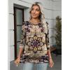 imageZeagoo Womens Casual 34 Sleeve TShirts Round Neck Cute Tunic Tops Basic Tees Blouses Business Work Tee TopMulticolormz857