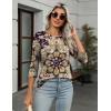 imageZeagoo Womens Casual 34 Sleeve TShirts Round Neck Cute Tunic Tops Basic Tees Blouses Business Work Tee TopMulticolormz857