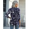 imageZeagoo Womens Casual 34 Sleeve TShirts Round Neck Cute Tunic Tops Basic Tees Blouses Business Work Tee TopNavy Floralsf180