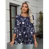 imageZeagoo Womens Casual 34 Sleeve TShirts Round Neck Cute Tunic Tops Basic Tees Blouses Business Work Tee TopNavy Floralsf180