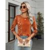 imageZeagoo Womens Casual 34 Sleeve TShirts Round Neck Cute Tunic Tops Basic Tees Blouses Business Work Tee TopOrangemz867