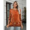 imageZeagoo Womens Casual 34 Sleeve TShirts Round Neck Cute Tunic Tops Basic Tees Blouses Business Work Tee TopOrangemz867