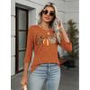 imageZeagoo Womens Casual 34 Sleeve TShirts Round Neck Cute Tunic Tops Basic Tees Blouses Business Work Tee TopPumpkinws86