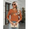imageZeagoo Womens Casual 34 Sleeve TShirts Round Neck Cute Tunic Tops Basic Tees Blouses Business Work Tee TopPumpkinws86