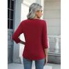 imageZeagoo Womens Casual 34 Sleeve TShirts Round Neck Cute Tunic Tops Basic Tees Blouses Business Work Tee TopRed