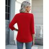 imageZeagoo Womens Casual 34 Sleeve TShirts Round Neck Cute Tunic Tops Basic Tees Blouses Business Work Tee TopRed Christmassd485