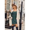 imageZeagoo Womens Casual Sweater Dress Square Neck Knit Long Sleeve Dress with Pockets ALine Knee Length Fall Winter DressDark Green