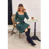 imageZeagoo Womens Casual Sweater Dress Square Neck Knit Long Sleeve Dress with Pockets ALine Knee Length Fall Winter DressDark Green