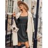 imageZeagoo Womens Casual Sweater Dress Square Neck Knit Long Sleeve Dress with Pockets ALine Knee Length Fall Winter DressDark Grey