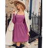 imageZeagoo Womens Casual Sweater Dress Square Neck Knit Long Sleeve Dress with Pockets ALine Knee Length Fall Winter DressPurple