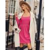 imageZeagoo Womens Casual Sweater Dress Square Neck Knit Long Sleeve Dress with Pockets ALine Knee Length Fall Winter DressRed