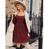 imageZeagoo Womens Casual Sweater Dress Square Neck Knit Long Sleeve Dress with Pockets ALine Knee Length Fall Winter DressWine Red