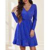 imageZeagoo Womens Glitter Dress Wrap V Neck Long Sleeve Swing Club Cocktail Party Dresses Sequin Sparkle Dress Christmas DressBlue