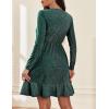 imageZeagoo Womens Glitter Dress Wrap V Neck Long Sleeve Swing Club Cocktail Party Dresses Sequin Sparkle Dress Christmas DressGreen