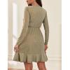 imageZeagoo Womens Glitter Dress Wrap V Neck Long Sleeve Swing Club Cocktail Party Dresses Sequin Sparkle Dress Christmas DressKhaki