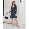 imageZeagoo Womens Glitter Dress Wrap V Neck Long Sleeve Swing Club Cocktail Party Dresses Sequin Sparkle Dress Christmas DressNavy Blue