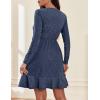 imageZeagoo Womens Glitter Dress Wrap V Neck Long Sleeve Swing Club Cocktail Party Dresses Sequin Sparkle Dress Christmas DressNavy Blue