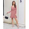 imageZeagoo Womens Glitter Dress Wrap V Neck Long Sleeve Swing Club Cocktail Party Dresses Sequin Sparkle Dress Christmas DressPink