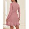 imageZeagoo Womens Glitter Dress Wrap V Neck Long Sleeve Swing Club Cocktail Party Dresses Sequin Sparkle Dress Christmas DressPink