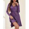 imageZeagoo Womens Glitter Dress Wrap V Neck Long Sleeve Swing Club Cocktail Party Dresses Sequin Sparkle Dress Christmas DressPurple