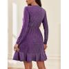 imageZeagoo Womens Glitter Dress Wrap V Neck Long Sleeve Swing Club Cocktail Party Dresses Sequin Sparkle Dress Christmas DressPurple