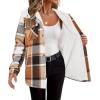 imageZeagoo Womens Plaid Shacket Jacket Long Sleeve Fleece Hooded Jackets Fall Winter Warm Coat S2XLBrown Plaid