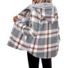 imageZeagoo Womens Plaid Shacket Jacket Long Sleeve Fleece Hooded Jackets Fall Winter Warm Coat S2XLGrey Plaid