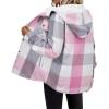 imageZeagoo Womens Plaid Shacket Jacket Long Sleeve Fleece Hooded Jackets Fall Winter Warm Coat S2XLLight Pink Plaid