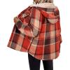 imageZeagoo Womens Plaid Shacket Jacket Long Sleeve Fleece Hooded Jackets Fall Winter Warm Coat S2XLOrange Plaid