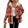 imageZeagoo Womens Plaid Shacket Jacket Long Sleeve Fleece Hooded Jackets Fall Winter Warm Coat S2XLOrange Plaid