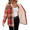 imageZeagoo Womens Plaid Shacket Jacket Long Sleeve Fleece Hooded Jackets Fall Winter Warm Coat S2XLOrange Plaid