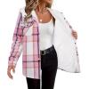 imageZeagoo Womens Plaid Shacket Jacket Long Sleeve Fleece Hooded Jackets Fall Winter Warm Coat S2XLPink Plaid