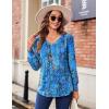 imageZeagoo Womens Puff Long Sleeve Shirts Pleated V Neck Fall Tunic Tops Blouse Dressy Casual Loose Summer TShirtsCx266