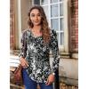 imageZeagoo Womens Puff Long Sleeve Shirts Pleated V Neck Fall Tunic Tops Blouse Dressy Casual Loose Summer TShirtsMulticoloured 273