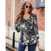 imageZeagoo Womens Puff Long Sleeve Shirts Pleated V Neck Fall Tunic Tops Blouse Dressy Casual Loose Summer TShirtsMulticoloured 273