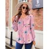 imageZeagoo Womens Puff Long Sleeve Shirts Pleated V Neck Fall Tunic Tops Blouse Dressy Casual Loose Summer TShirtsWf53