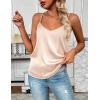 imageZeagoo Womens Silk Satin Tank Tops 2025 V Neck Adjustable Spaghetti Strap Sleeveless Camisole Summer Basic BlouseLight Pink Champagne