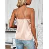 imageZeagoo Womens Silk Satin Tank Tops 2025 V Neck Adjustable Spaghetti Strap Sleeveless Camisole Summer Basic BlouseLight Pink Champagne