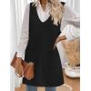 imageZeagoo Womens Sweater Vest Dresses for Women 2025 V Neck Sleeveless Knit Pullover Sweater with Pockets Fall Winter OutfitsBlack