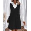 imageZeagoo Womens Sweater Vest Dresses for Women 2025 V Neck Sleeveless Knit Pullover Sweater with Pockets Fall Winter OutfitsBlack