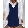 imageZeagoo Womens Sweater Vest Dresses for Women 2025 V Neck Sleeveless Knit Pullover Sweater with Pockets Fall Winter OutfitsBlue
